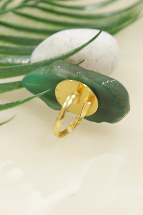 Hand Painted Marble Statement Adjustable Cocktail Ring