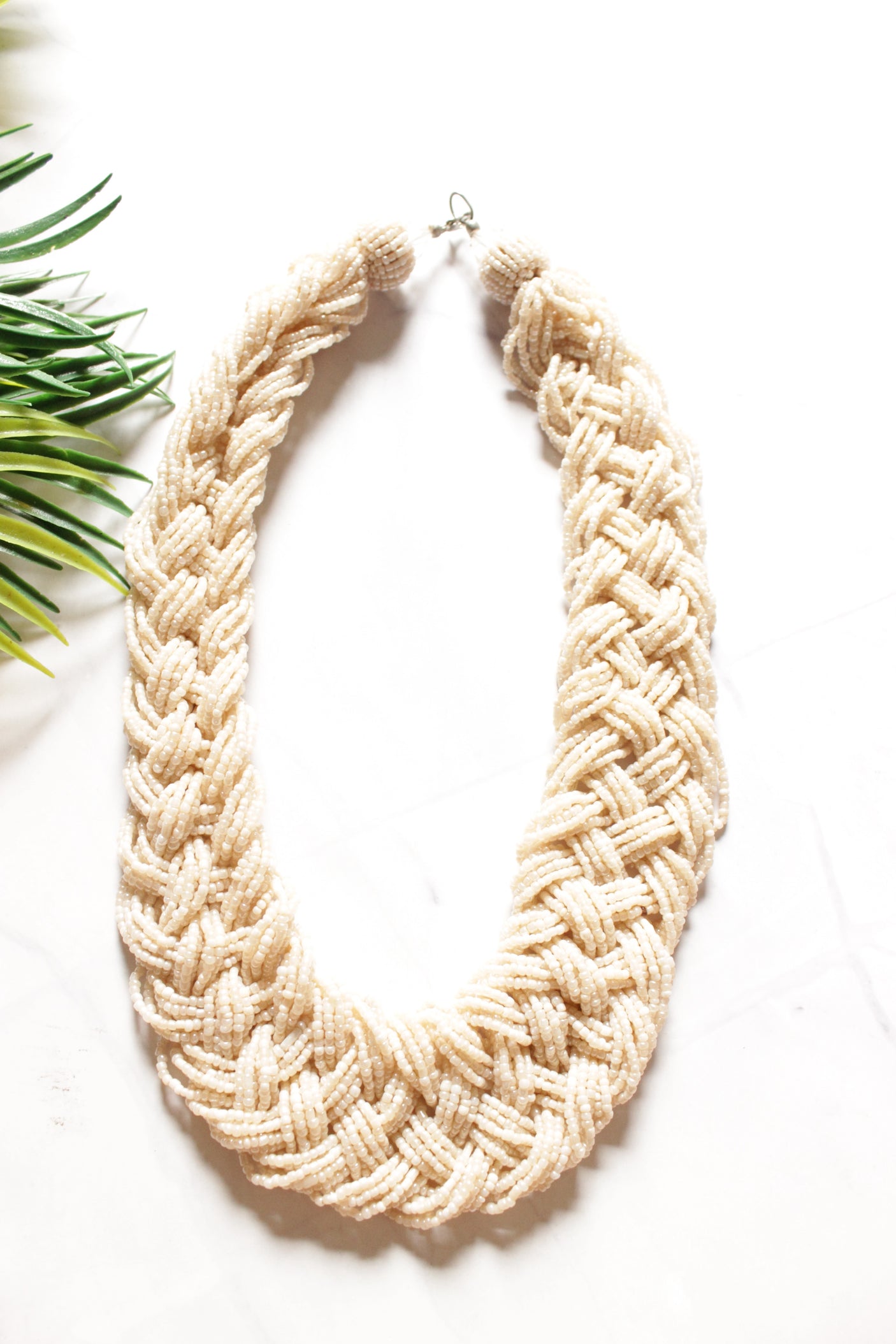 Twisted Ivory Beads Handmade Necklace