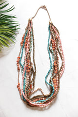 Multi-Layer Acrylic Beads Chain Closure Beaded Necklace