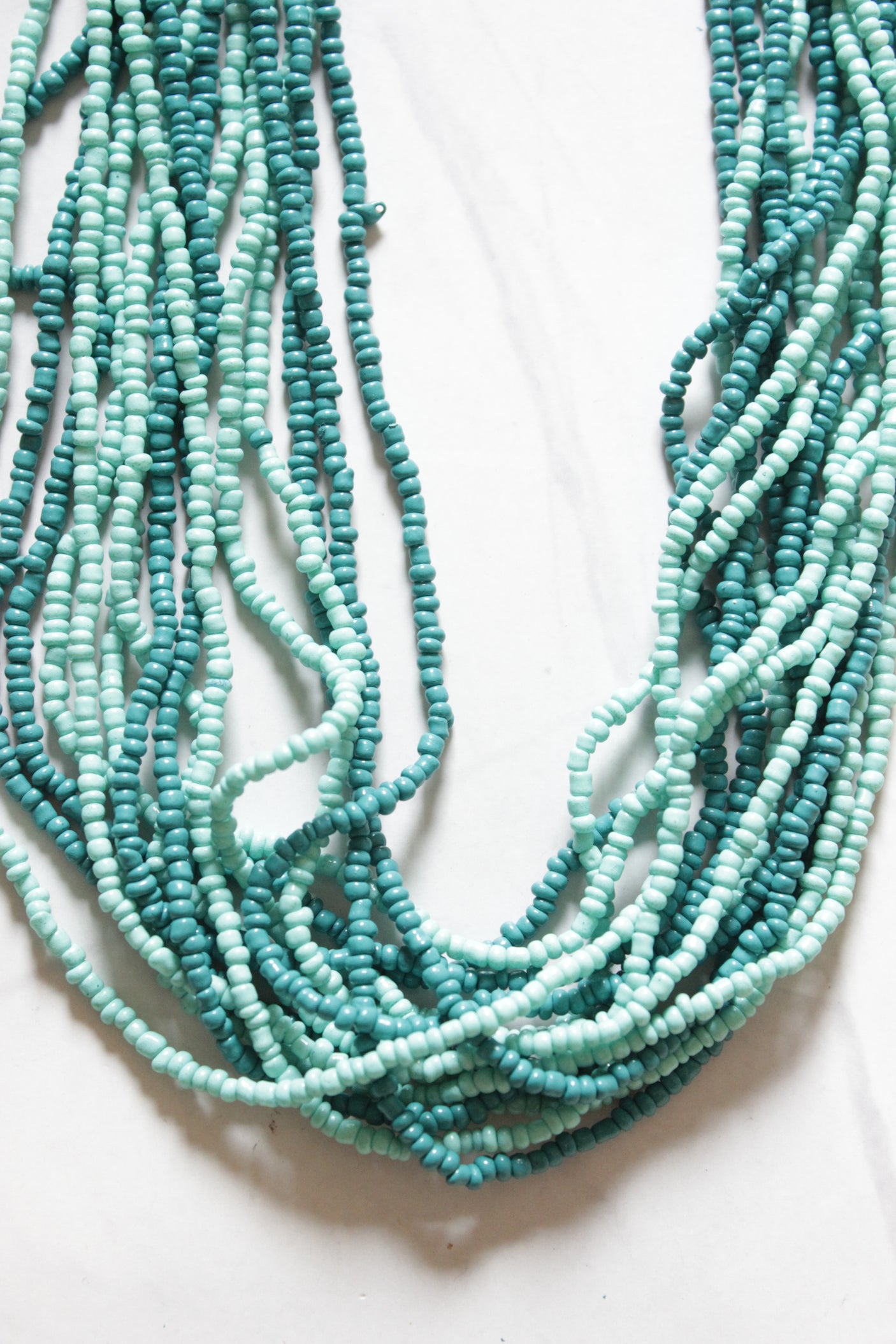 Turquoise and Blue Multi-Layer Handmade Beaded Necklace