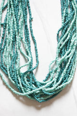 Turquoise and Blue Multi-Layer Handmade Beaded Necklace