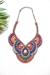 Multi Color Beaded Handmade Boho Necklace