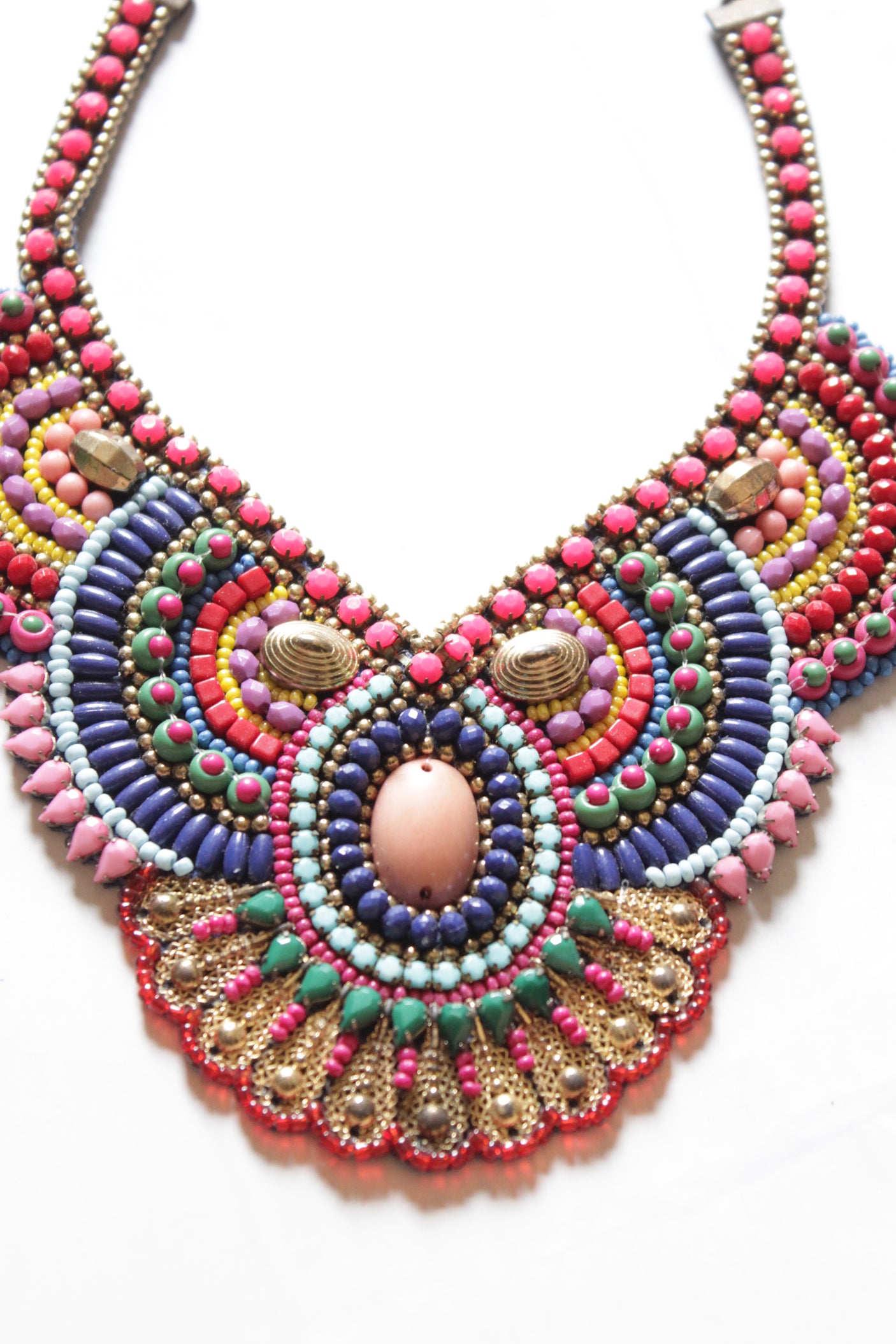 Multi Color Beaded Handmade Boho Necklace