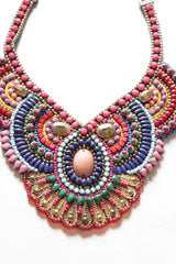 Multi Color Beaded Handmade Boho Necklace