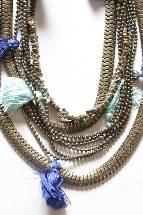 Brass Finish Metal Chains Handmade Boho Necklace