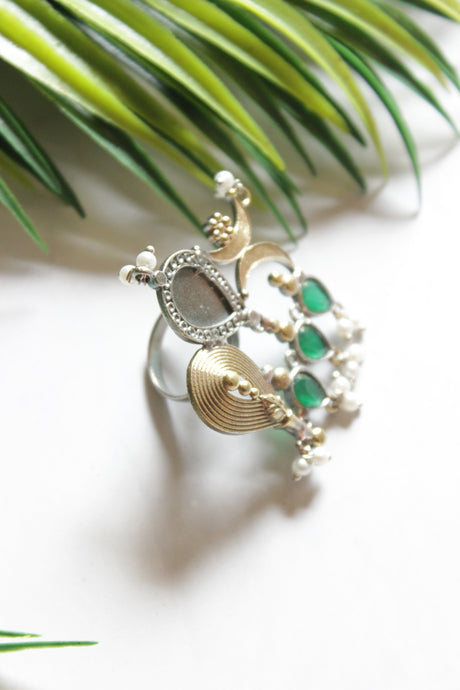 Dual Tone Statement Cocktail Ring