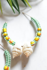Handmade Shell and Beads Hoop Earrings
