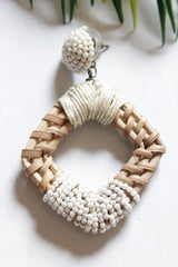 Handmade Bamboo and Beads Earrings