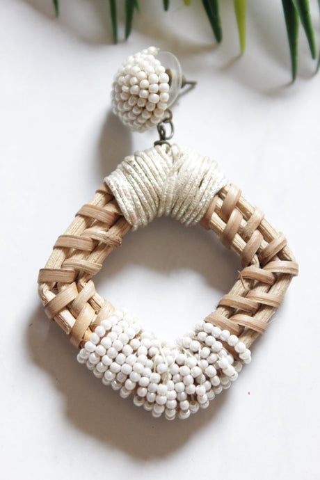 Handmade Bamboo and Beads Earrings