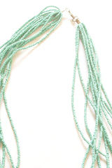 Turquoise and Bronze Color Beads Multi-Layer Handmade Beaded Necklace