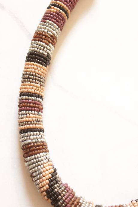 Muted Colors Beaded Handmade Necklace Set