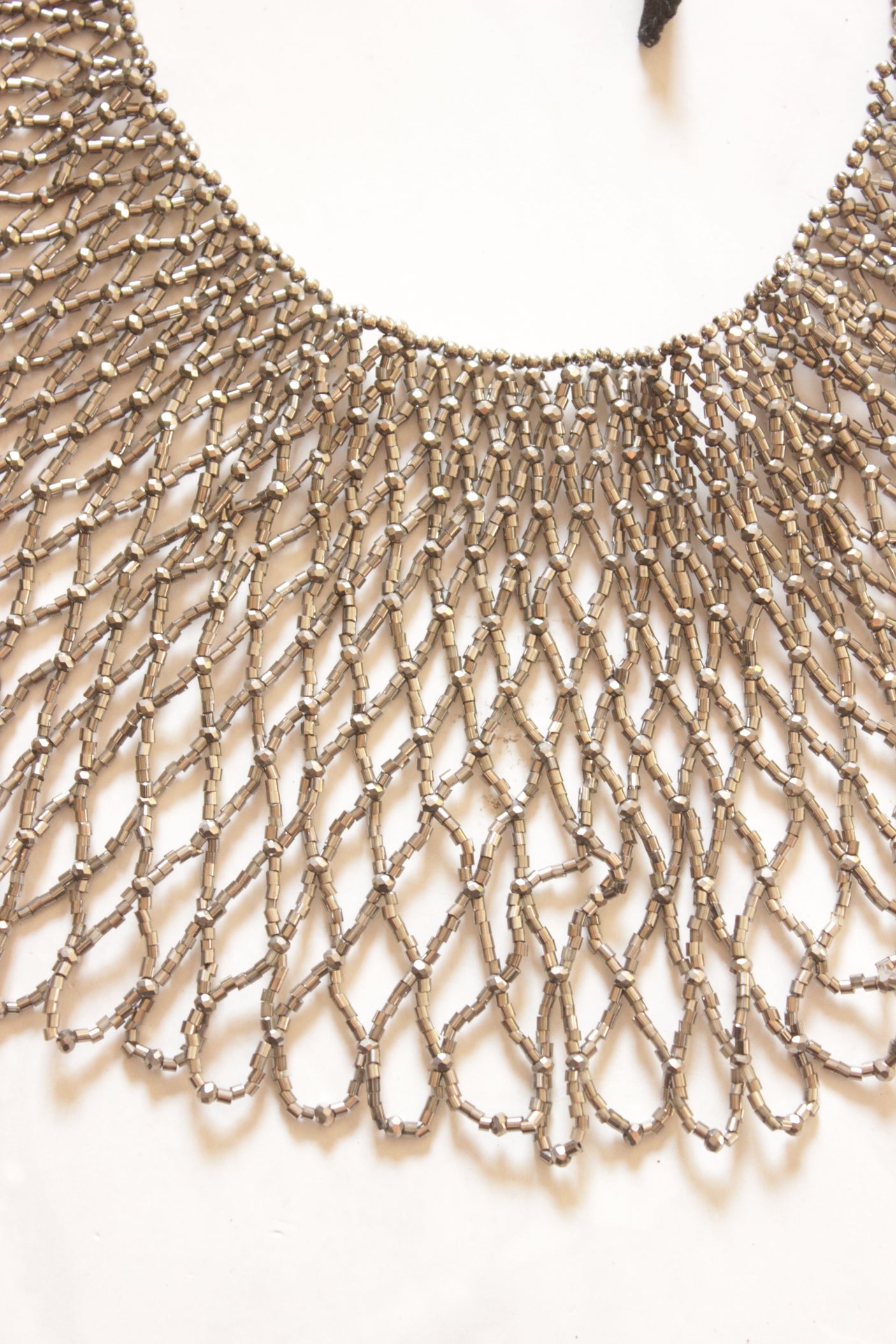 Silver Beads Statement Handmade Beaded Necklace