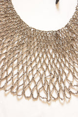 Silver Beads Statement Handmade Beaded Necklace