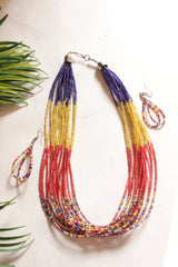 Multi-Color Glass Beads Handmade Boho Necklace