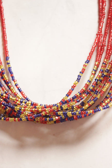 Multi-Color Glass Beads Handmade Boho Necklace