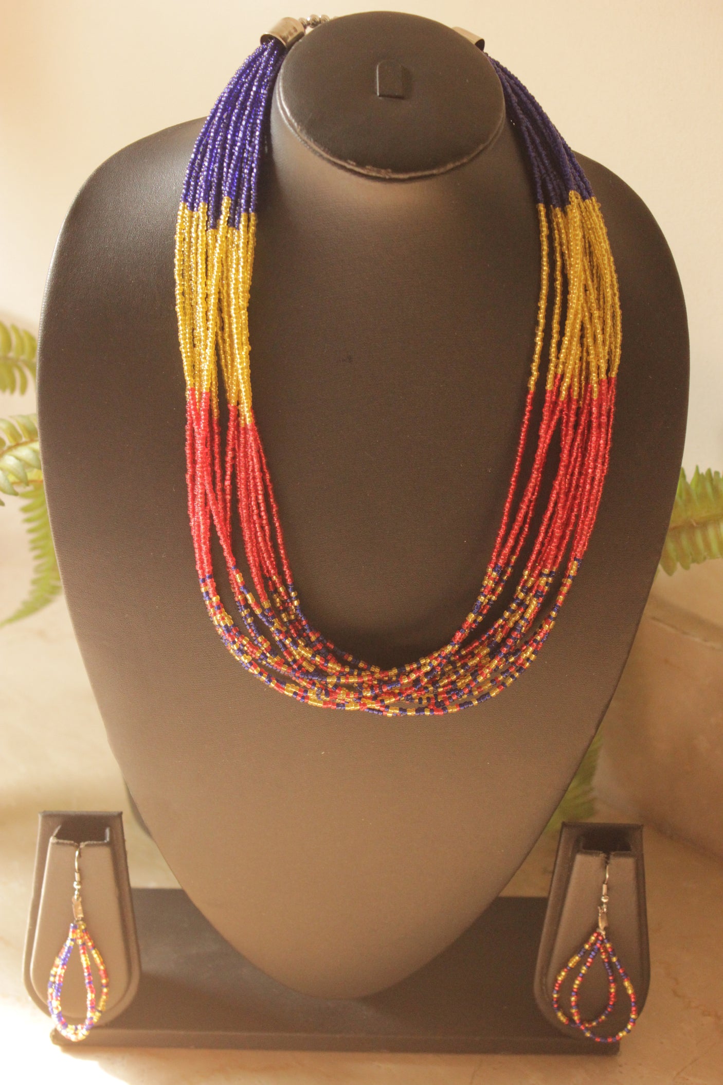 Multi-Color Glass Beads Handmade Boho Necklace