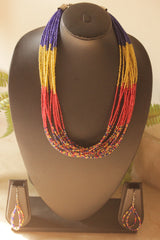 Multi-Color Glass Beads Handmade Boho Necklace