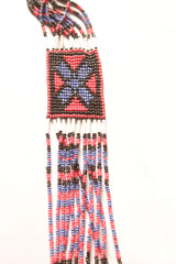 Black Multi-Layer Beads Hand Beaded Long Necklace Set