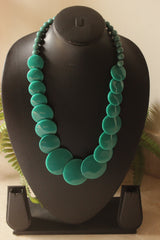 Blue Resin Circular Chips Necklace