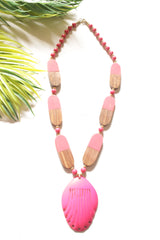 Wood and Stone Beads Necklace
