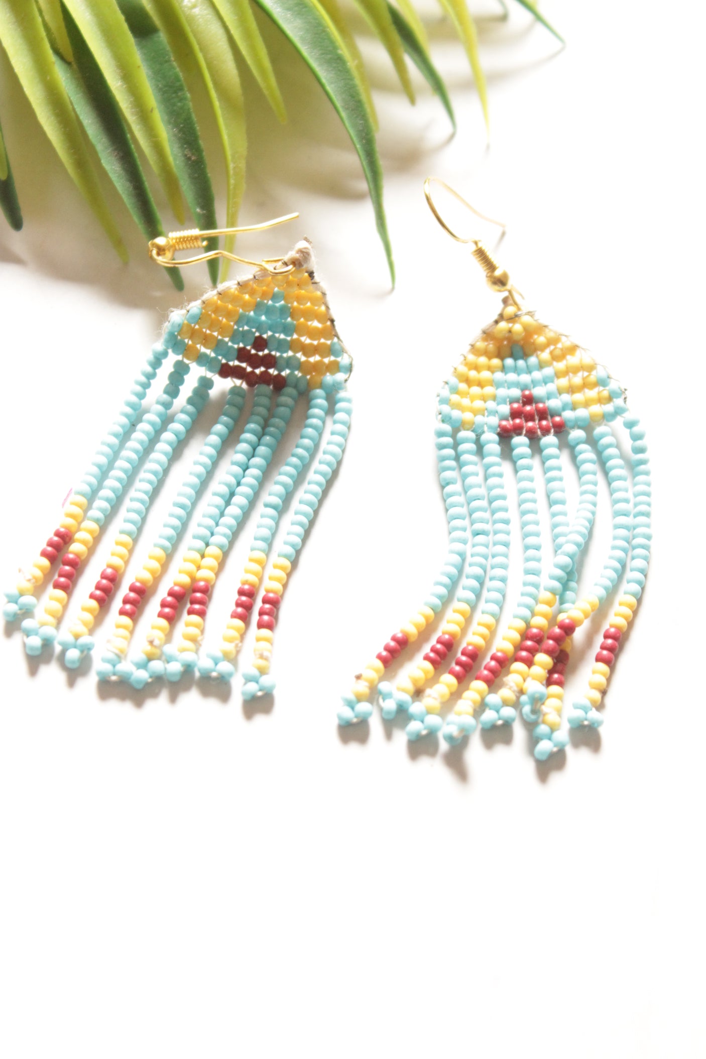 Blue Earthy Multi-Layer Hand Beaded Long Necklace Set