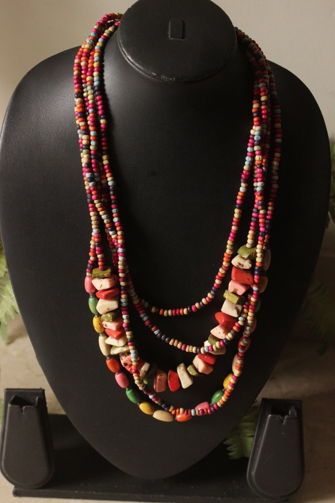 Multi-Layer Wooden Beads Handmade Boho Necklace