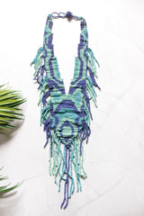 Shades of Blue Braided Beads Necklace
