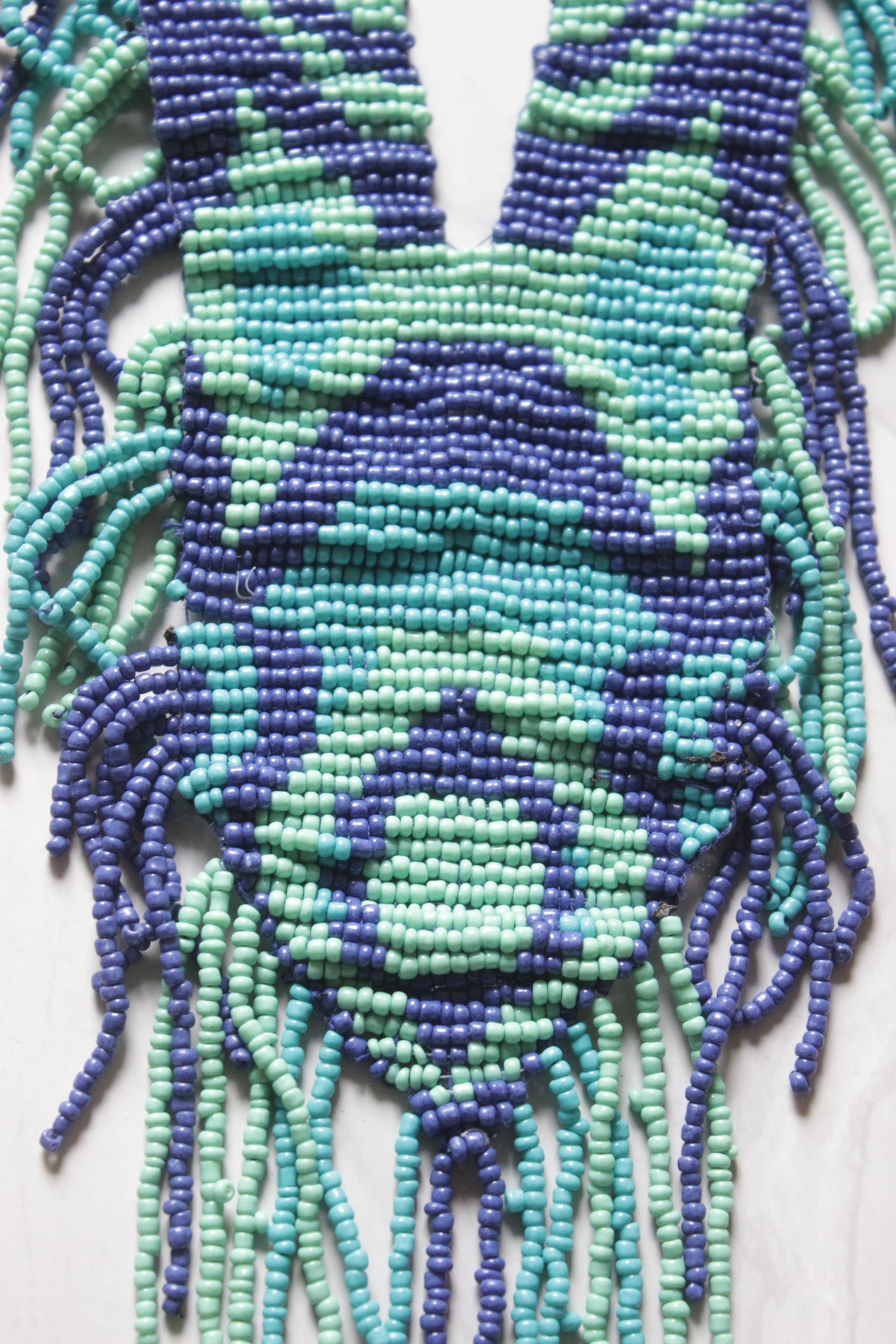 Shades of Blue Braided Beads Necklace