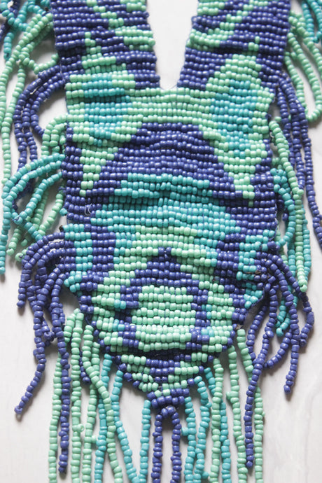 Shades of Blue Braided Beads Necklace