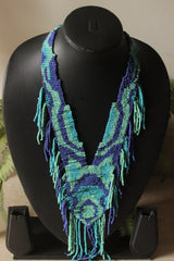 Shades of Blue Braided Beads Necklace