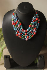 Glass and Resin Beads 5 Layer Handmade Necklace