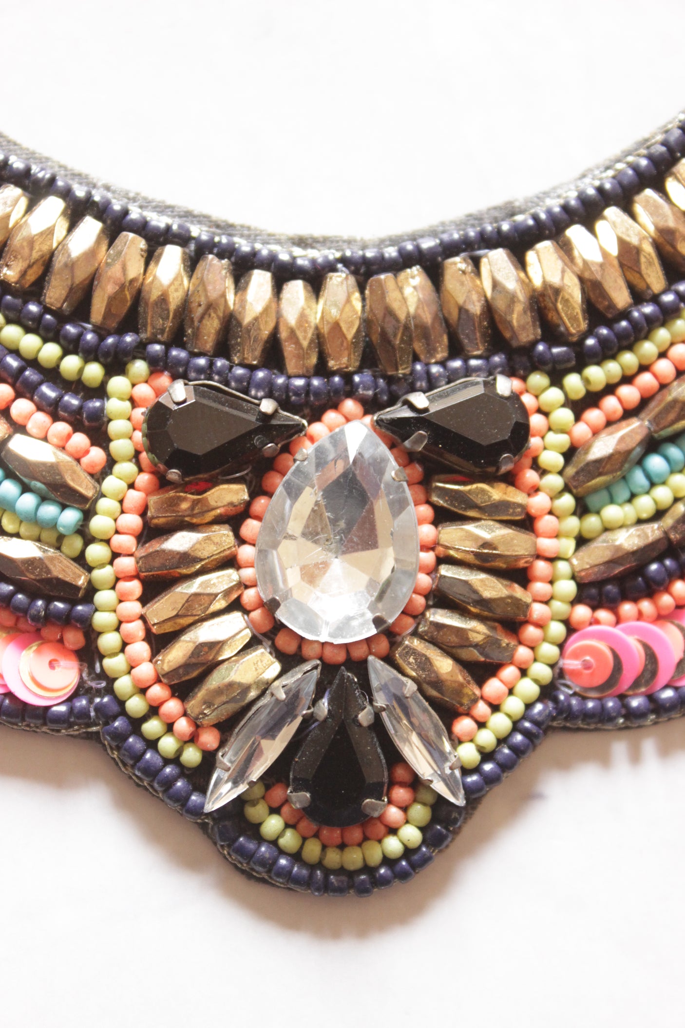 Multi-Color Beads and Metal Charms Boho Necklace