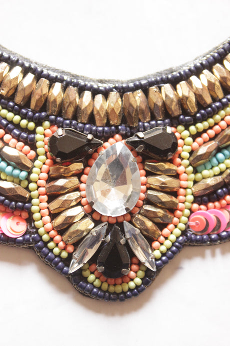 Multi-Color Beads and Metal Charms Boho Necklace