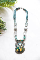 Hand Painted Pendant Boho Necklace