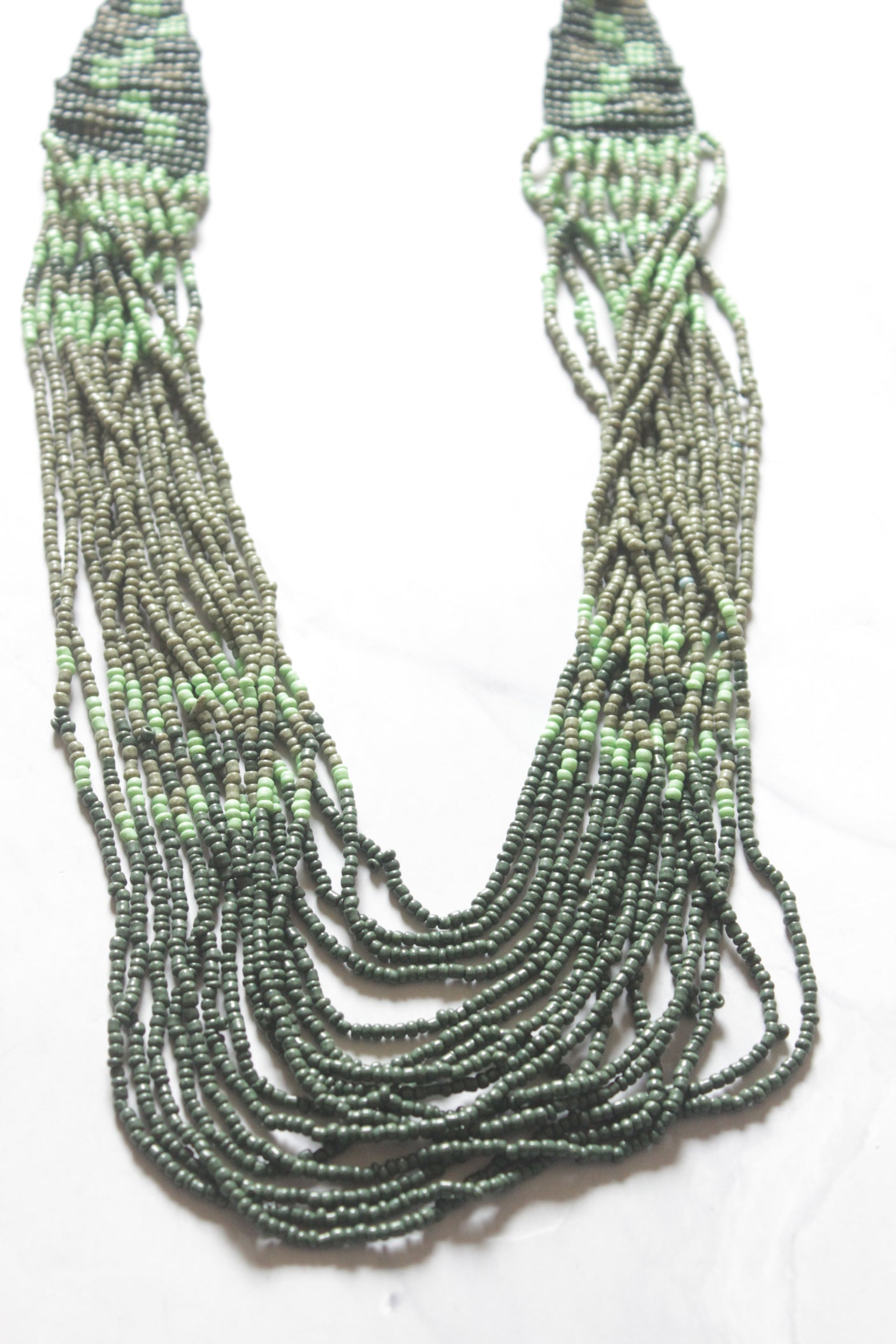 Shades of Green Hand Beaded Necklace