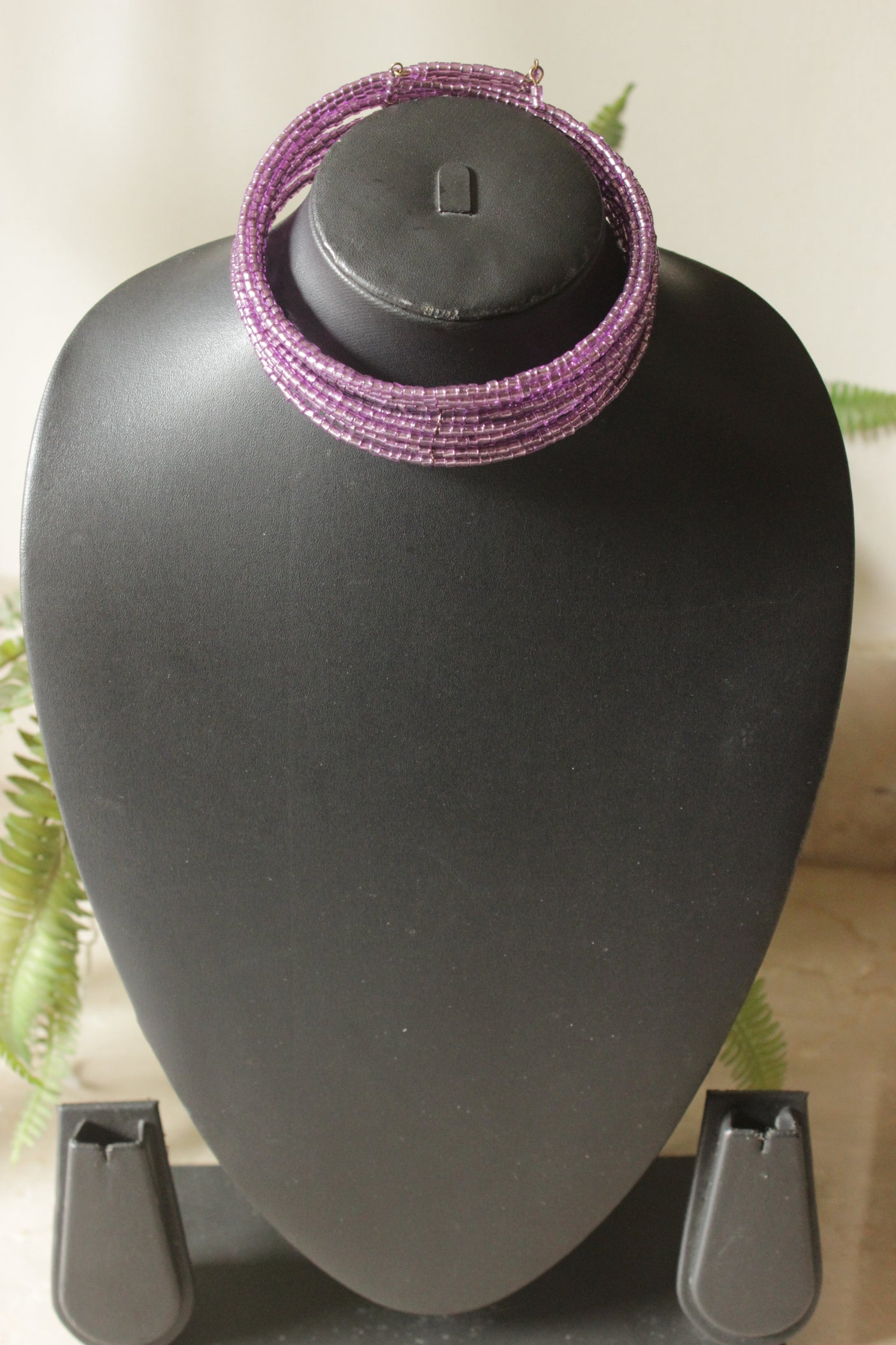 Purple Beads Choker Necklace