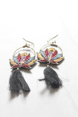 Black and Multi-Color Dangler Earrings