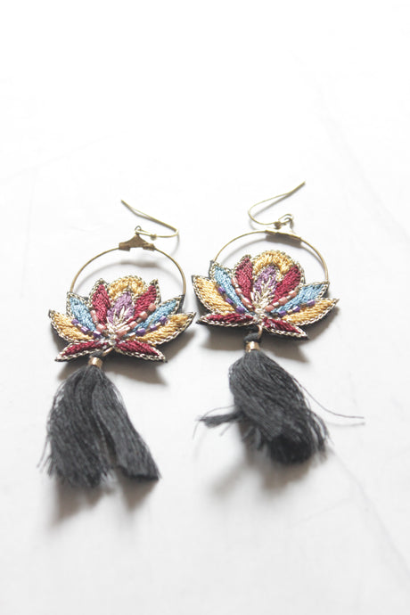 Black and Multi-Color Dangler Earrings