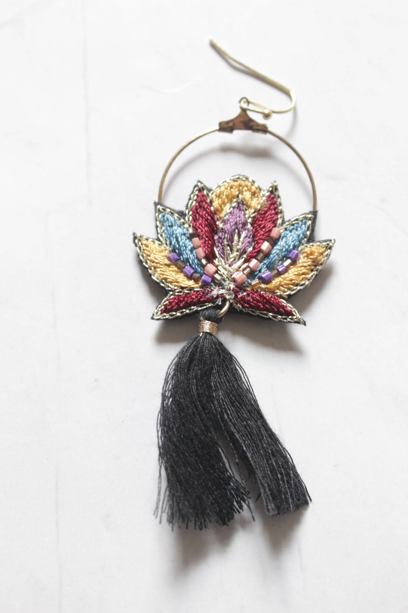 Black and Multi-Color Dangler Earrings