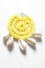Yellow Handmade Crochet Earrings