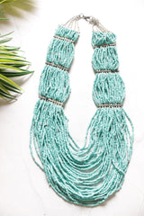 Blue Beaded Multi-Layer Handmade Boho Necklace