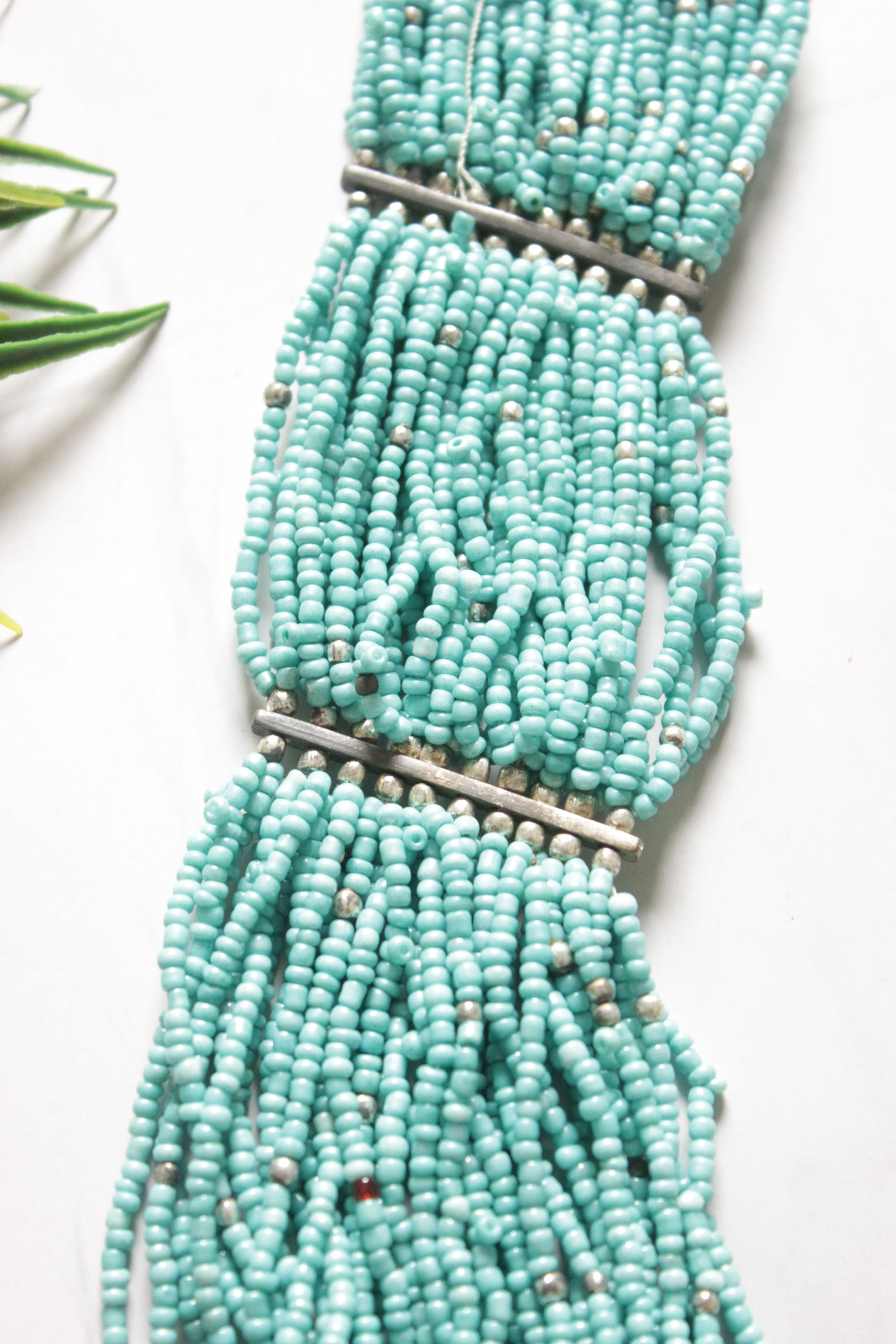 Blue Beaded Multi-Layer Handmade Boho Necklace