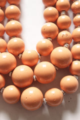Peach Wooden Beads 3 Layer Necklace
