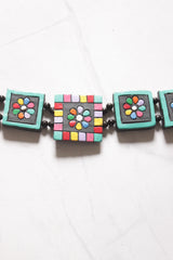 Black & Multi-Color Hand Painted Terracotta Clay Necklace Set