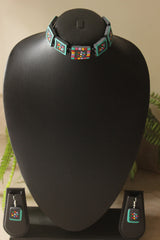 Black & Multi-Color Hand Painted Terracotta Clay Necklace Set