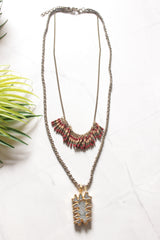 Two Layer Gold Tone Chain Necklace