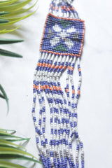 Purple Hand Beaded Long Necklace Set