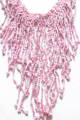 Boho Pink Beaded Handcrafted Statement Necklace