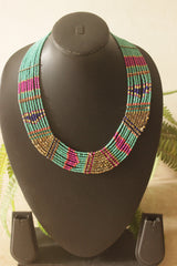 Turquoise and Pink Beads Handmade Necklace