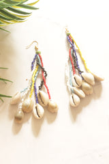 Multi-Color Beads and Cowrie Shells Hand Braided Boho Necklace Set